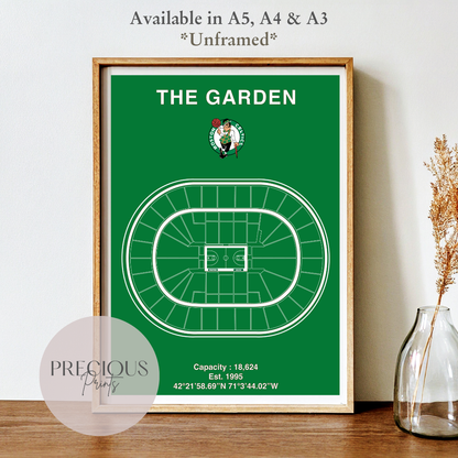 Boston Celtics Basketball Stadium Poster / American Baskell Poster