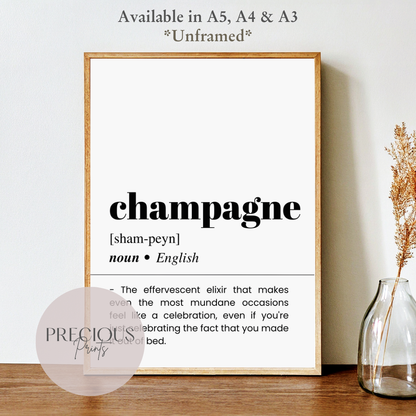 Champagne Definition Poster