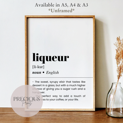 Liqueur Definition Poster