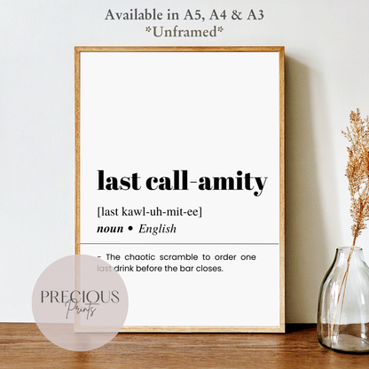 Last Call-amity Definition Poster