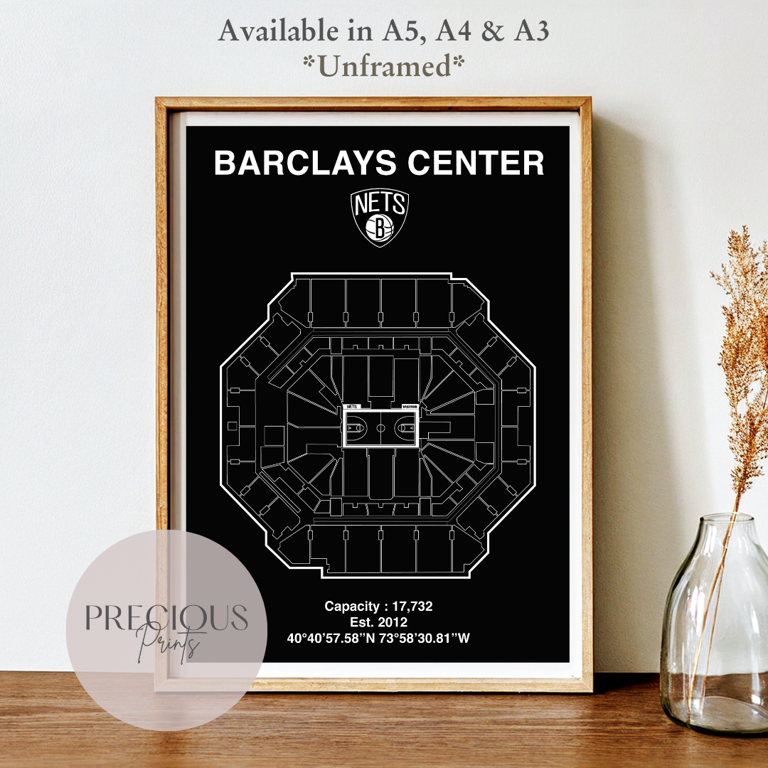 Brooklyn Nets Barclays Center Stadium Poster