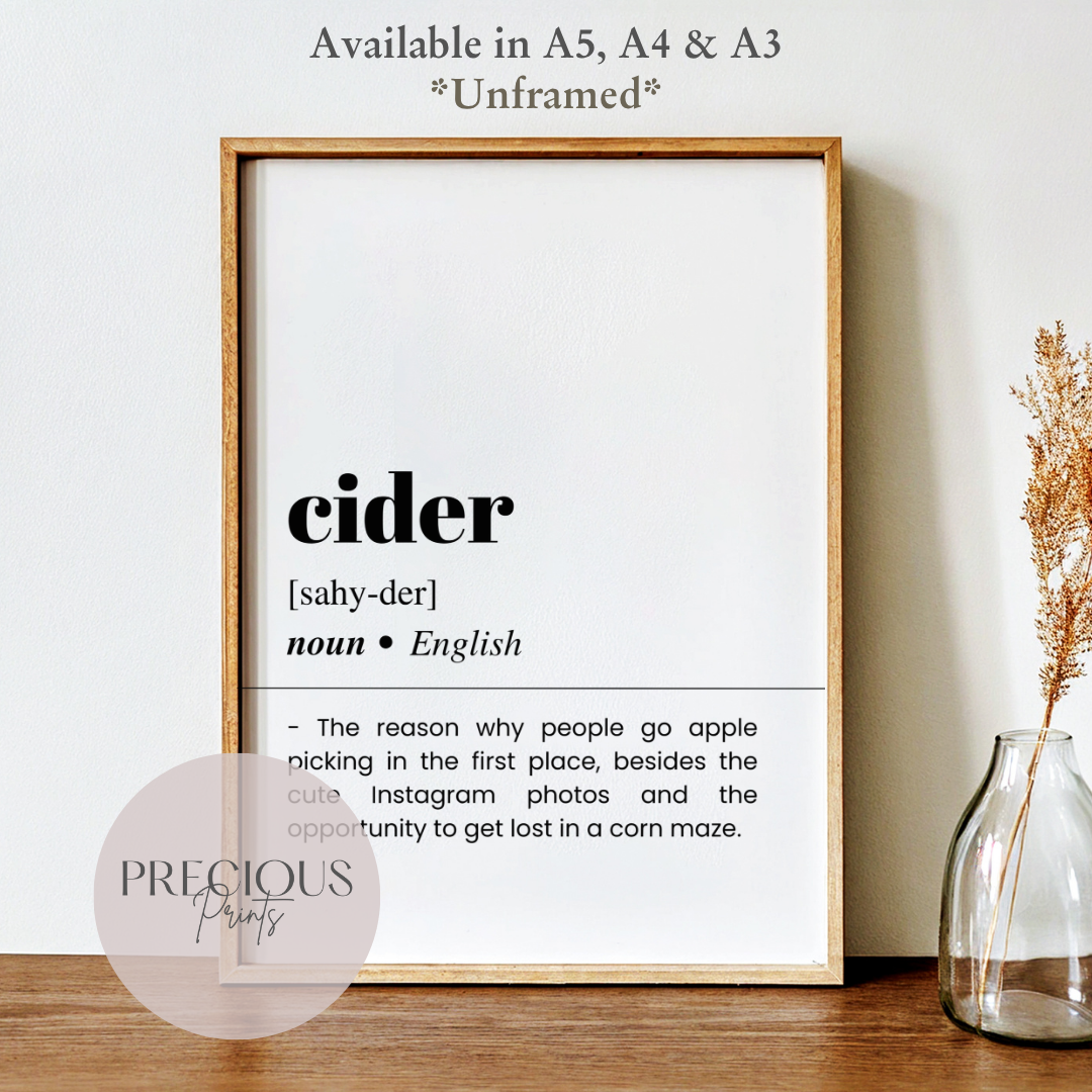 Cider Definition Poster