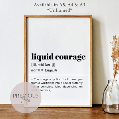 Liquid Courage Definition Poster
