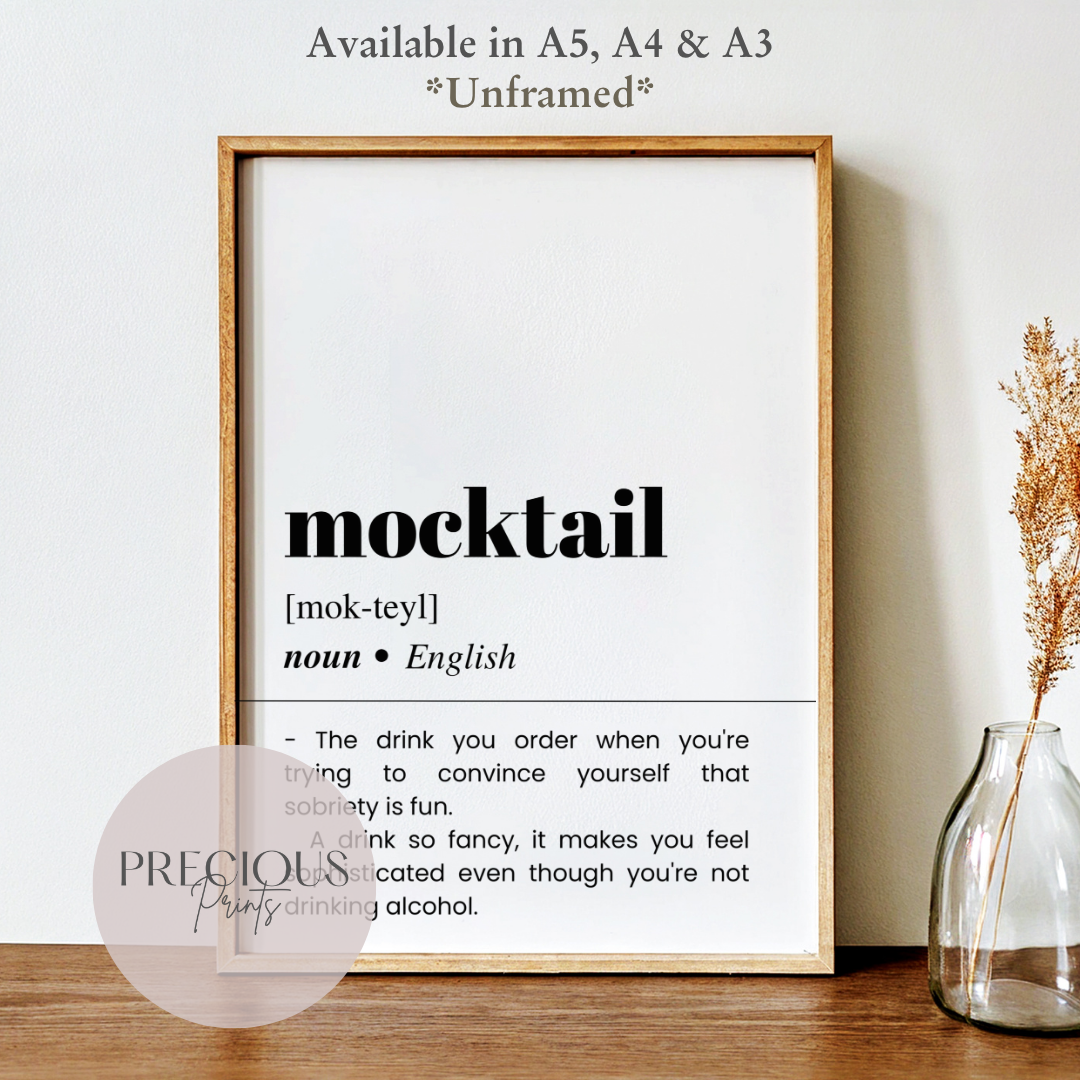Mocktail Definition Funny Poster