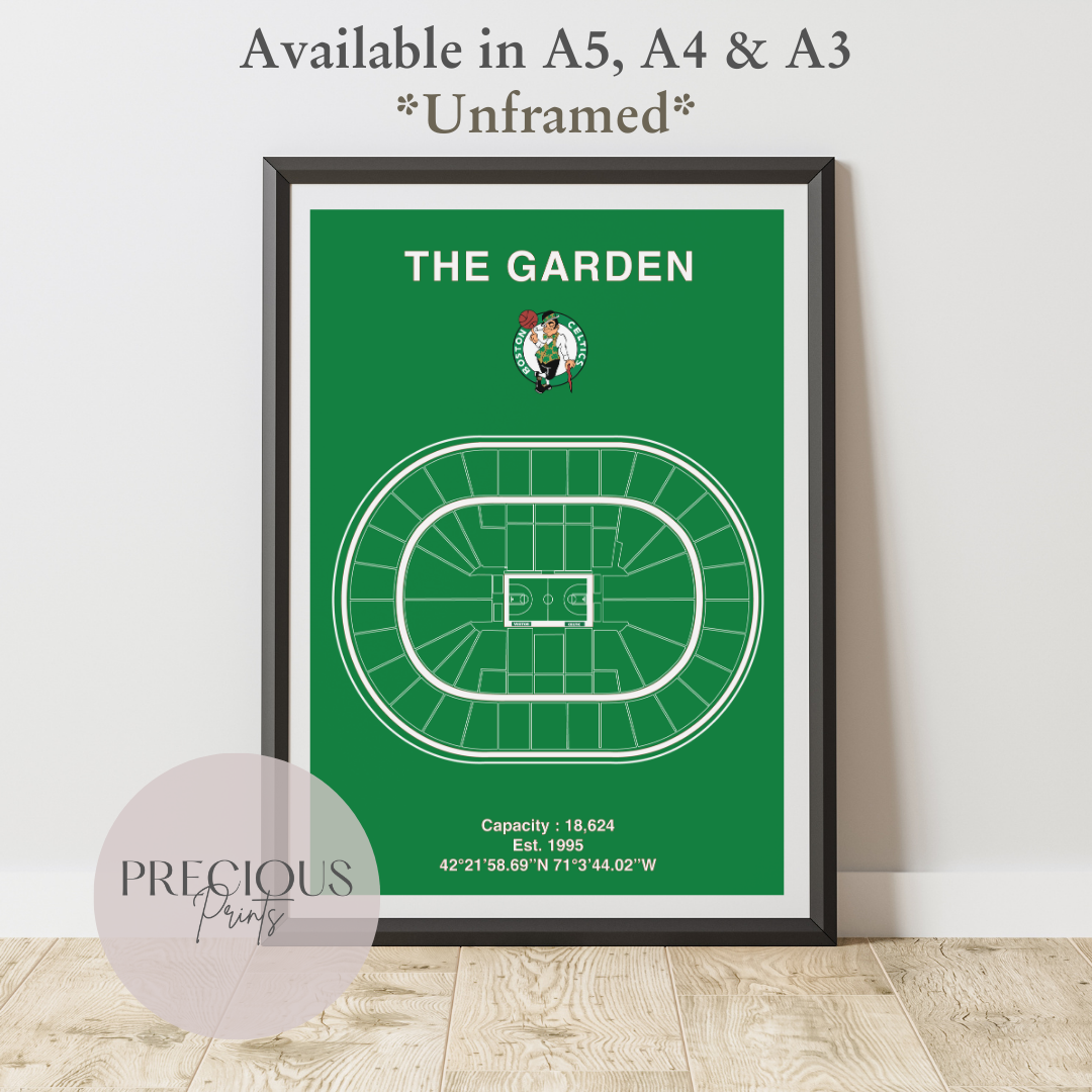 Boston Celtics Basketball Stadium Poster / American Baskell Poster