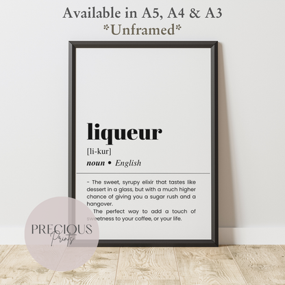 Liqueur Definition Poster