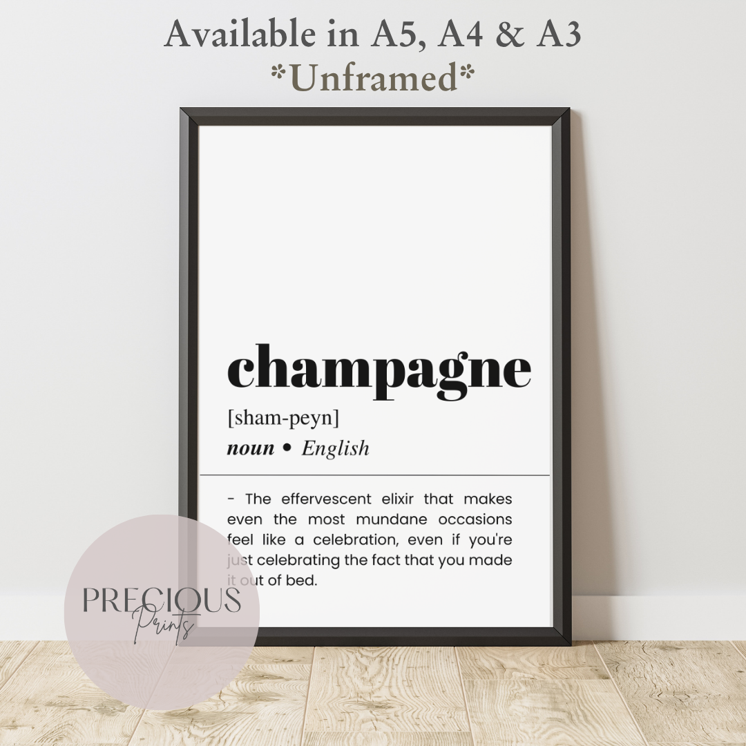 Champagne Definition Poster