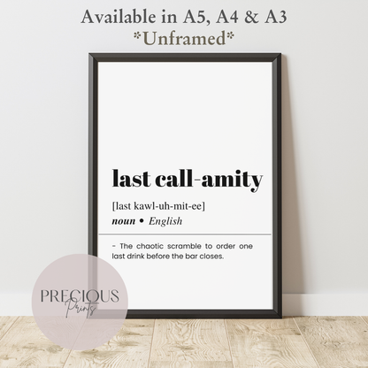 Last Call-amity Definition Poster