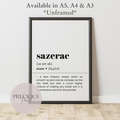 Sazerac Definition Poster