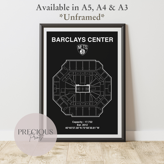 Brooklyn Nets Barclays Center Stadium Poster