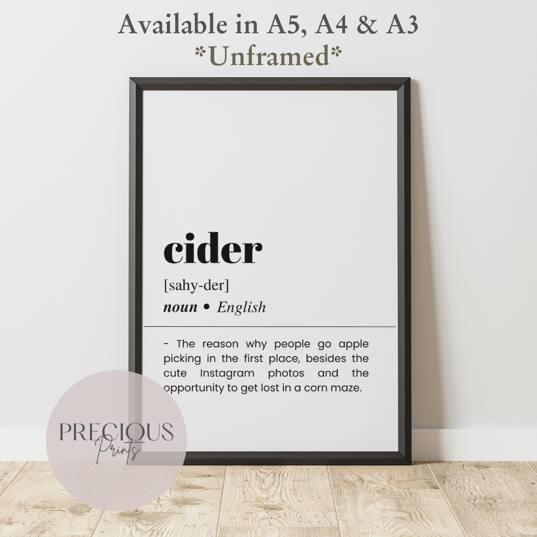 Cider Definition Poster