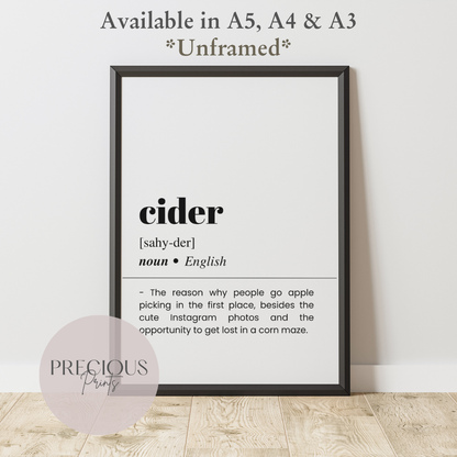 Cider Definition Poster
