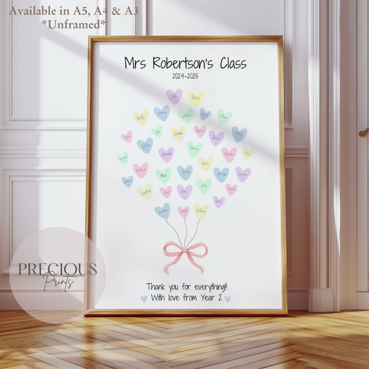 Personalised Thank You Teacher Print