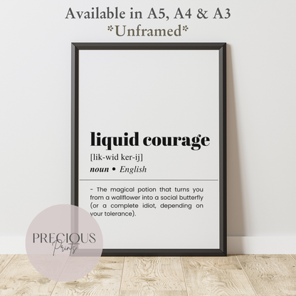 Liquid Courage Definition Poster