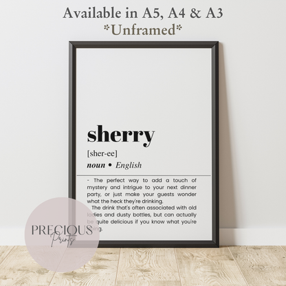 Sherry Definition Poster