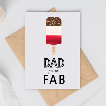 Funny Father's Day Card / Dad You Are Fab / Birthday Card / Dad Gift