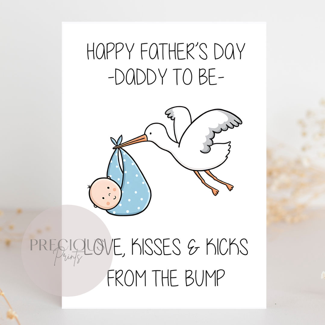 Daddy To Be Father's Day Card / From The Bump Daddy's Day Card / Cute Father's Day Card
