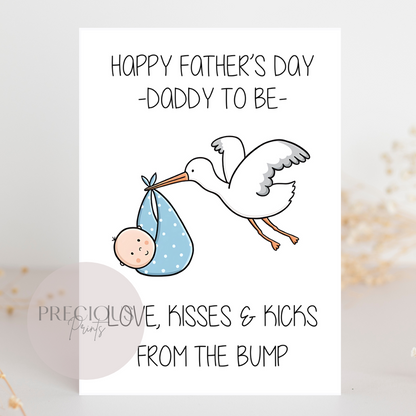 Daddy To Be Father's Day Card / From The Bump Daddy's Day Card / Cute Father's Day Card