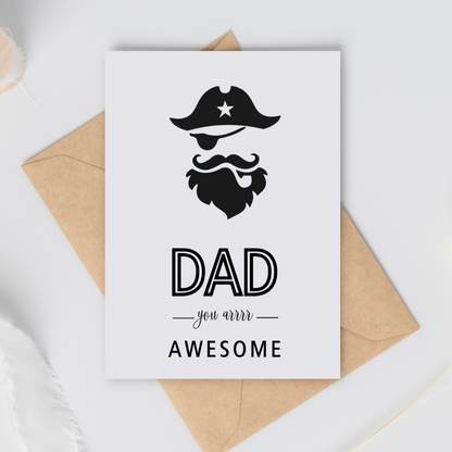 Funny Father's Day Card / Dad You Arrrr Awesome / Birthday Card / Dad Gift