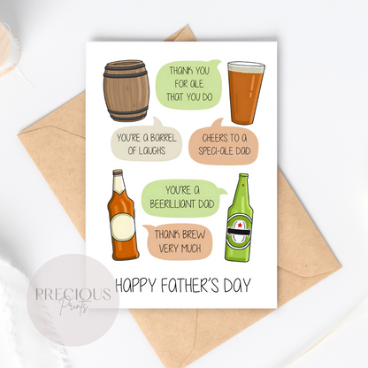Happy Father's Day Card / Beer Humour Funny Card / Happy Father's Day