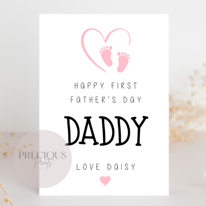 Personalised Happy First Father's Day Card / You're My Wonderwall / Happy Father's Day