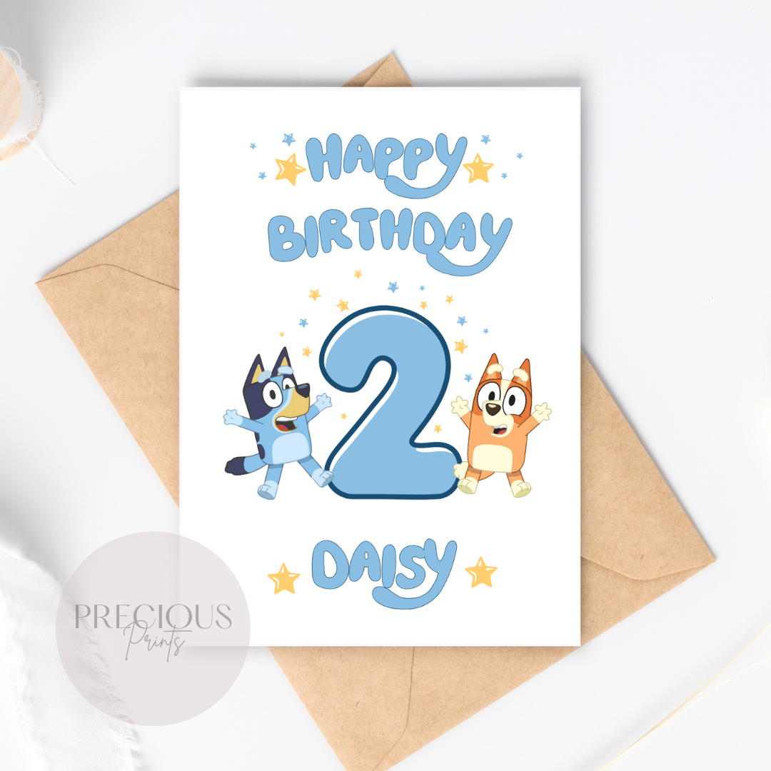 Personalised Bluey Birthday Card