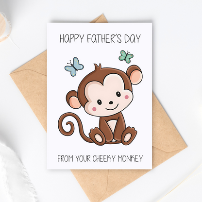 Father's Day Card / Daddy's Day Card / Cute Father's Day Card / Cheeky Monkey