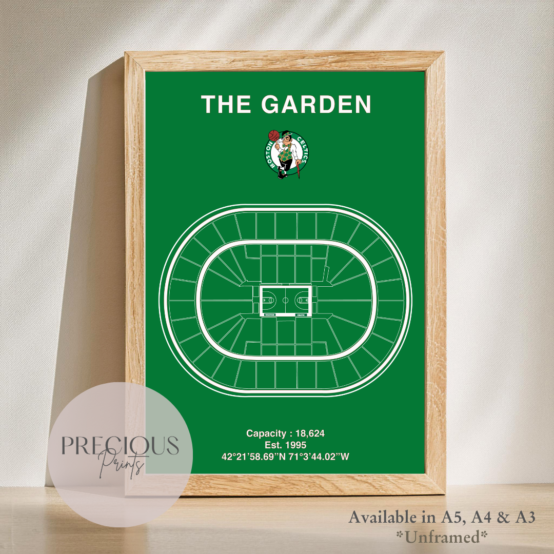 Boston Celtics Basketball Stadium Poster / American Baskell Poster