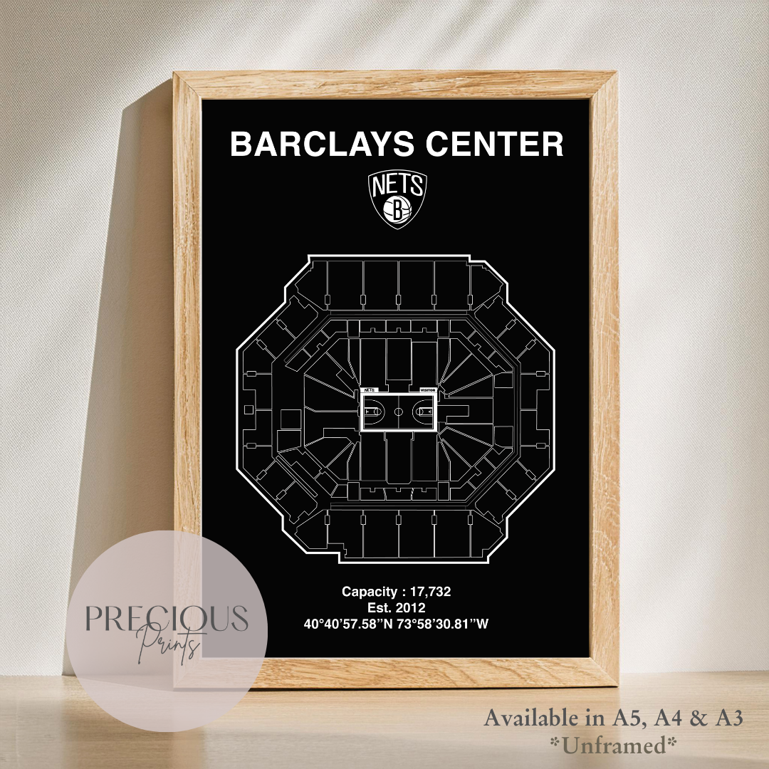 Brooklyn Nets Barclays Center Stadium Poster