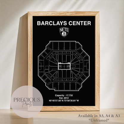 Brooklyn Nets Barclays Center Stadium Poster