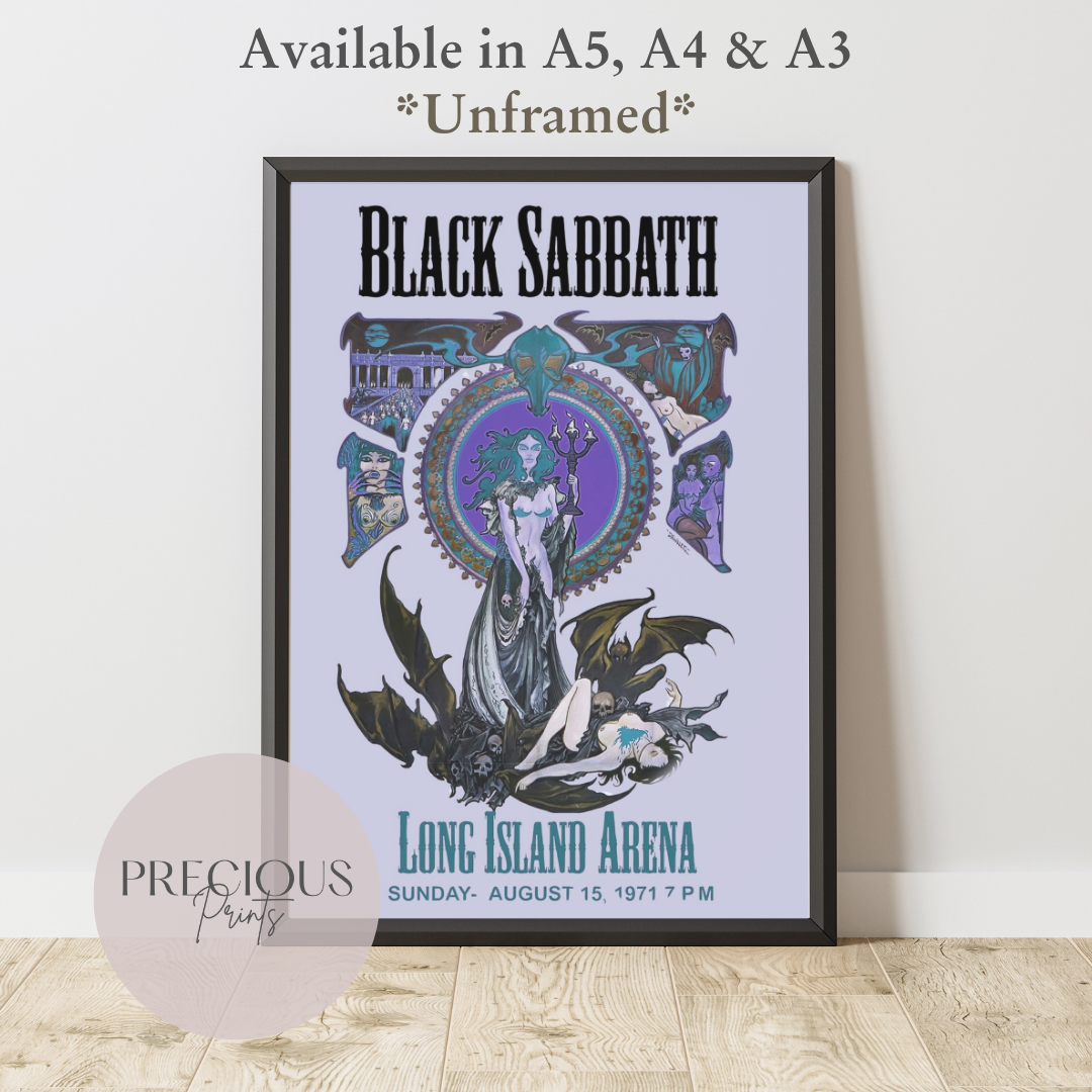 Black Sabbath Concert Flyer Poster / Long Island Arena 1971