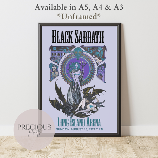 Black Sabbath Concert Flyer Poster / Long Island Arena 1971