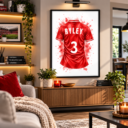 Personalised Liverpool Inspired Football Shirt Print Wall Art