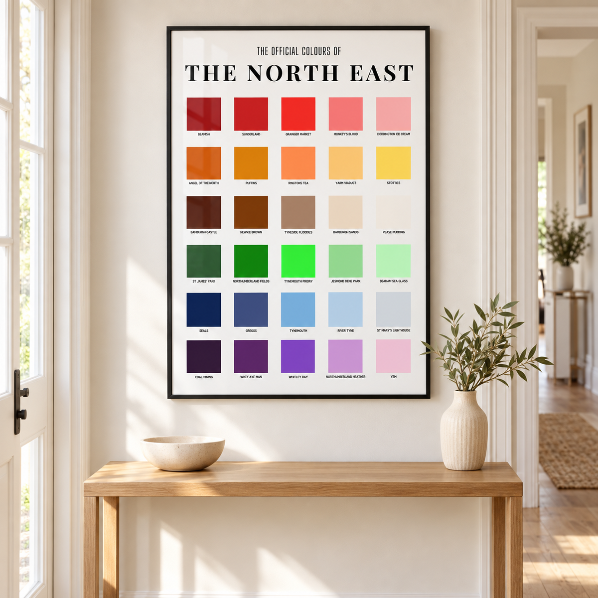 North East Colour Chart Print
