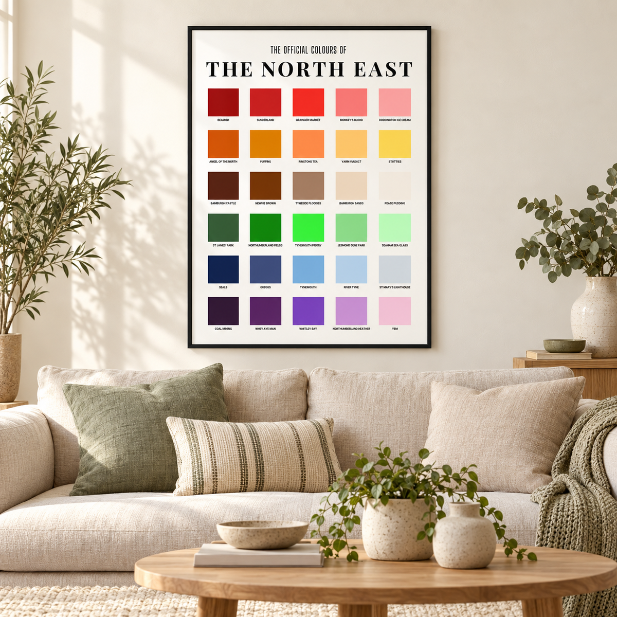 North East Colour Chart Print