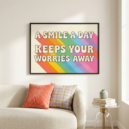 A Smile A Day Rainbow Print