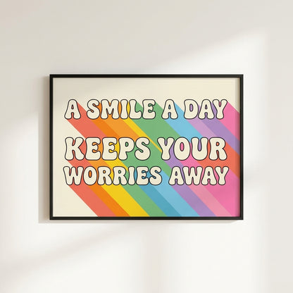 A Smile A Day Rainbow Print