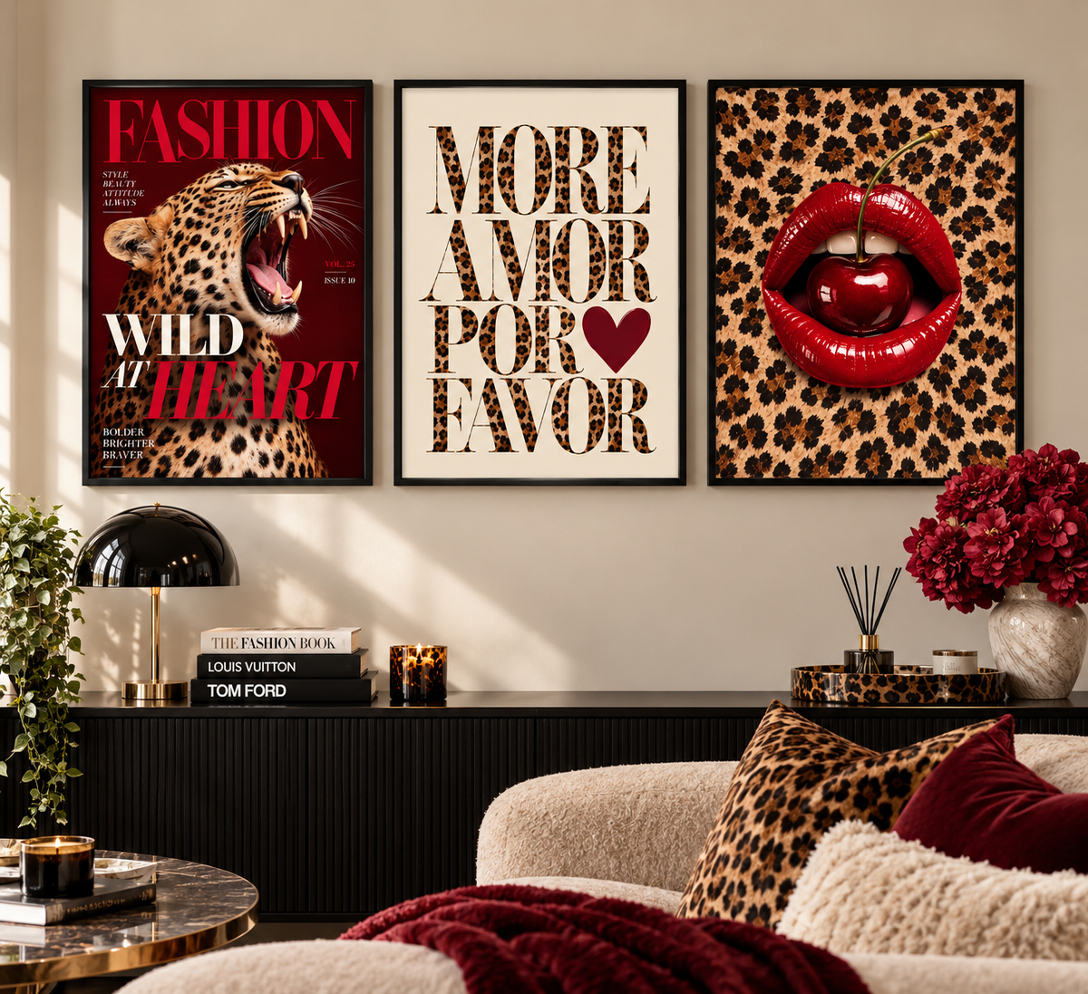 Luxury Leopard Wall Art Set of 3