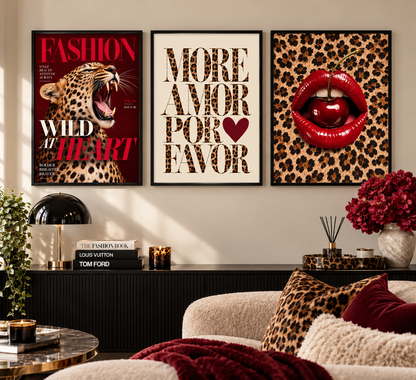 Luxury Leopard Wall Art Set of 3
