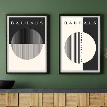 Set of 2 Black & Beige Bauhaus