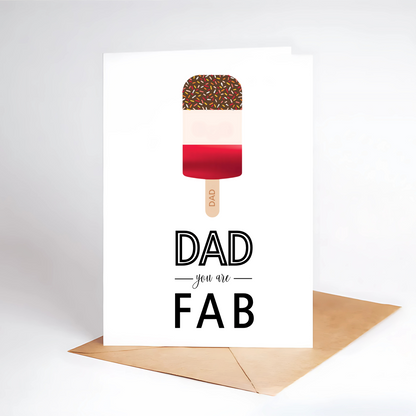 Funny Father's Day Card / Dad You Are Fab / Birthday Card / Dad Gift