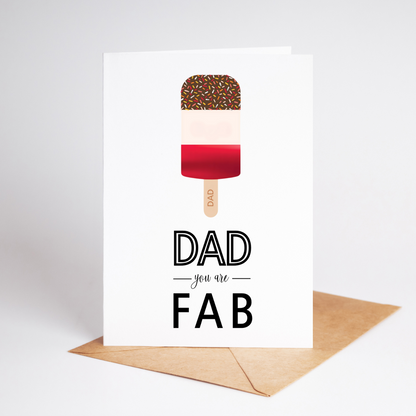 Funny Father's Day Card / Dad You Are Fab / Birthday Card / Dad Gift