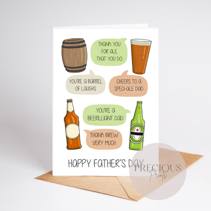 Happy Father's Day Card / Beer Humour Funny Card / Happy Father's Day