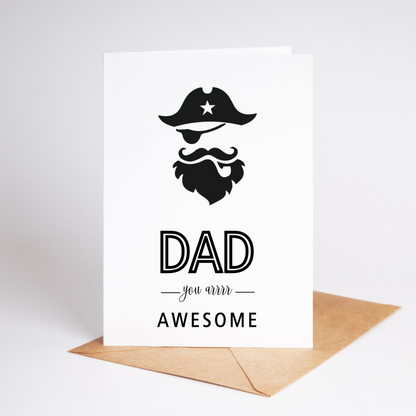 Funny Father's Day Card / Dad You Arrrr Awesome / Birthday Card / Dad Gift