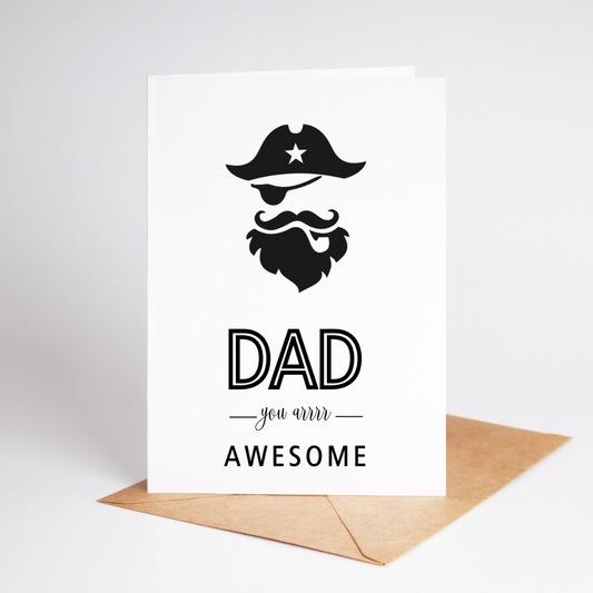 Funny Father's Day Card / Dad You Arrrr Awesome / Birthday Card / Dad Gift