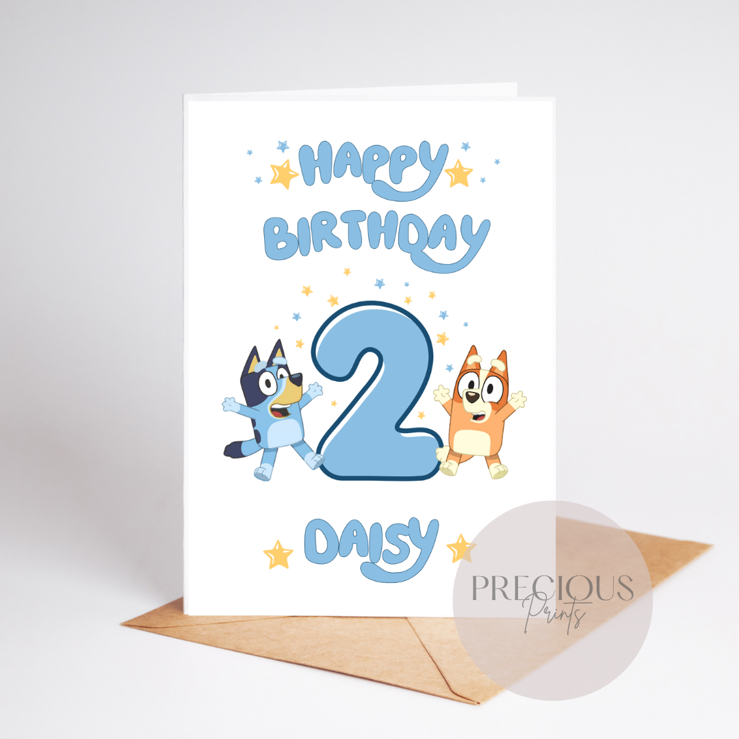 Personalised Bluey Birthday Card