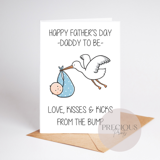 Daddy To Be Father's Day Card / From The Bump Daddy's Day Card / Cute Father's Day Card