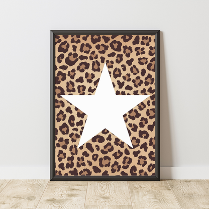 Leopard Print Fashion Wall Art Set | Neutral Glam Bedroom Decor