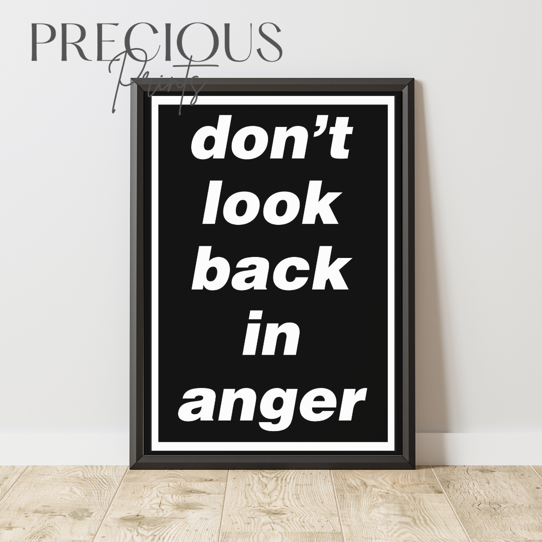 Oasis Lyric Poster - Don't Look Back In Anger