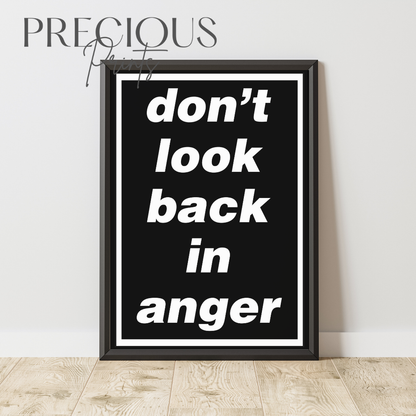 Oasis Lyric Poster - Don't Look Back In Anger